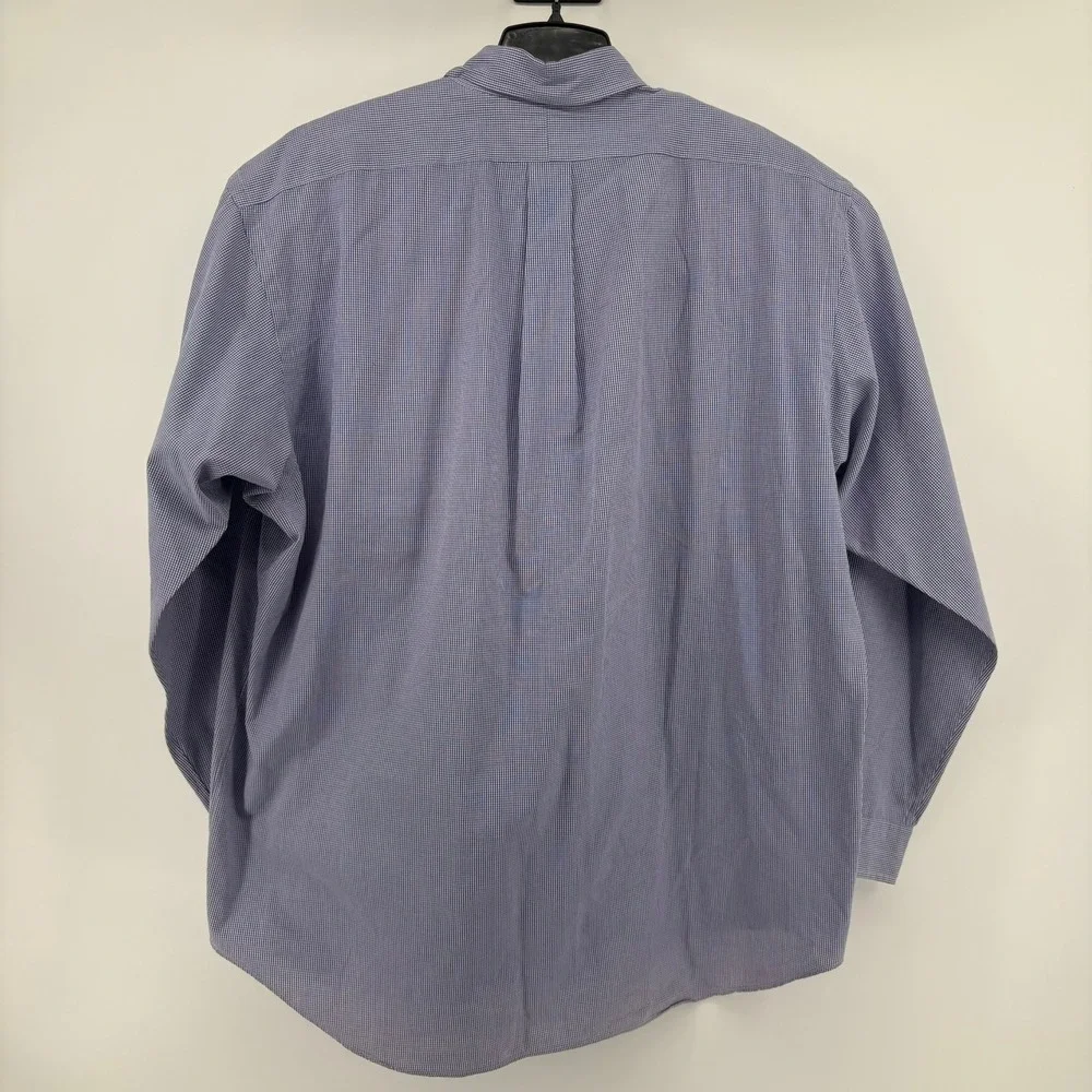 Ralph Lauren Blake Mens XL Blue White Gingham Check Cotton Button‎ Down Shirt